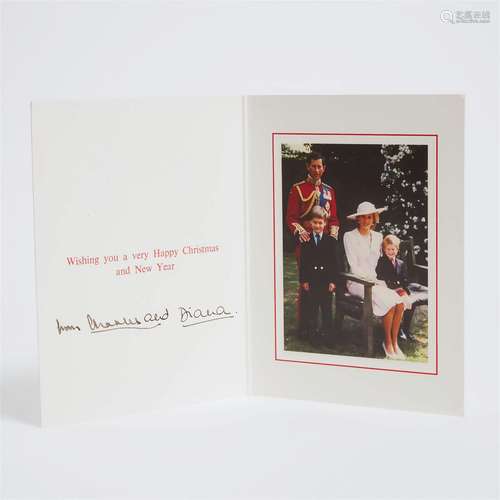 Charles and Diana Christmas Card, 1988, 8 x 6 in — 20.3 x 1