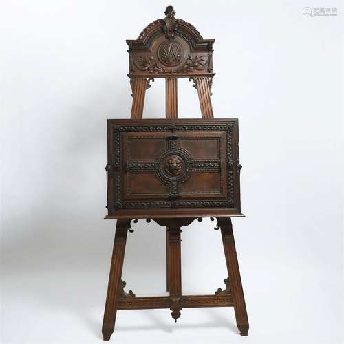 French Neoclassical Carved Oak and Wrought Iron Manuscript