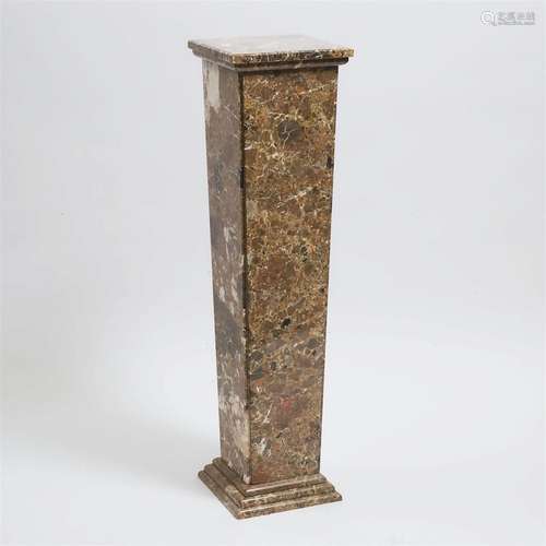 Contemporary Aggregate Stone Tapered Column Form Pedestal,