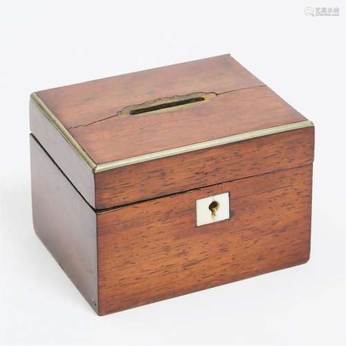 Small Rosewood Collection Box, 19th century, 3 x 4.25 x 3.5