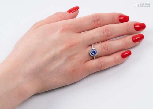 A Tanzanite Diamond Ring.