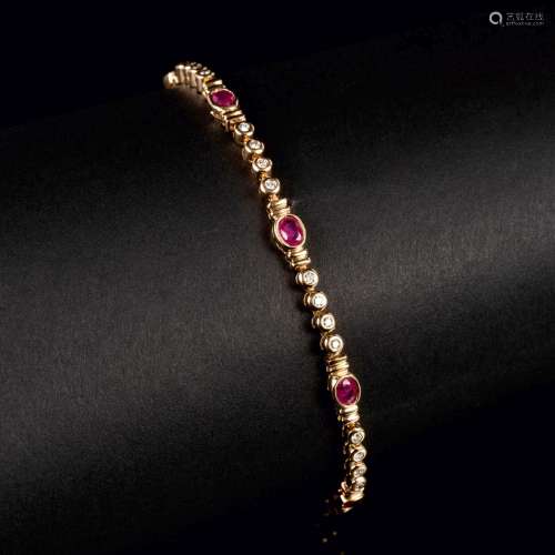 A Ruby Diamond Bracelet.