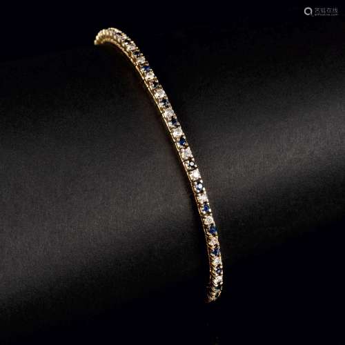 A petite Diamond Sapphire Bracelet.