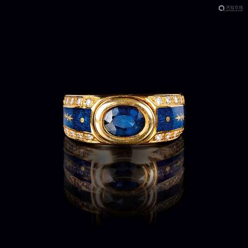 Fabergé Collection Victor Mayer. A Sapphire Diamond Ring.