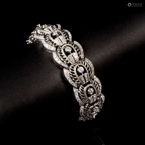 A highcarat, fine white Diamond Bracelet.