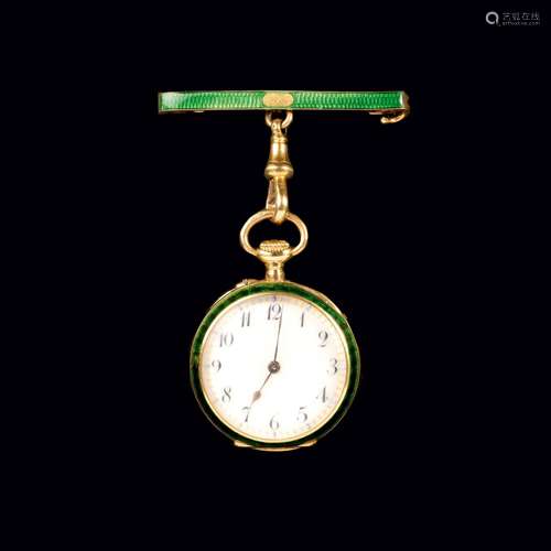 A Lady's Pocket Watch on Brooch Mounting.