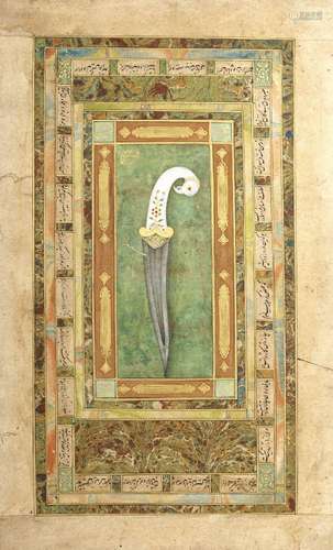 A DECCAN GOLCONDA STUDY OF A DAGGER, 16TH AND 19TH CENTURY