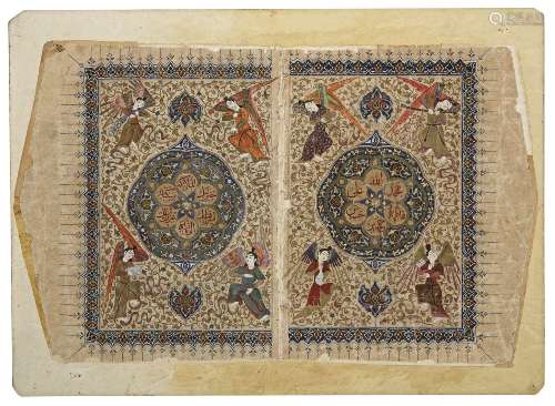 TWO QURAN SAFAVID PAGES, PERSIA, 17TH CENTURY