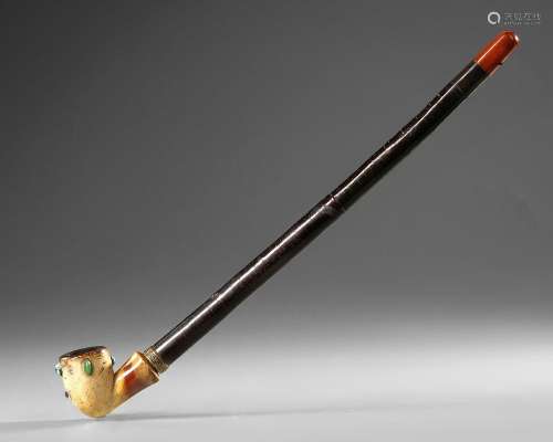 AN OTTOMAN ETUI WITH  PIPE, 19TH CENTURY