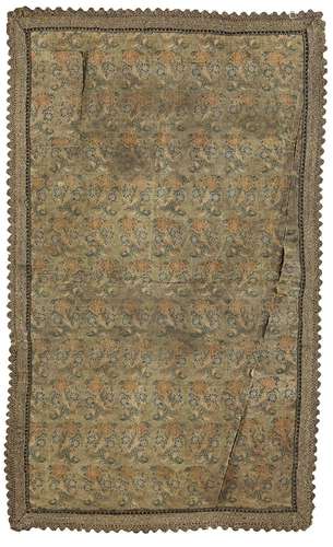 A SAFAVID WOVEN SILK AND GILT-METAL-THREAD PANEL, PERSIA, 18...