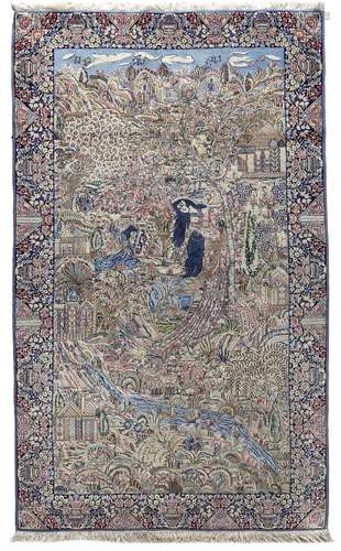 A KERMAN PICTORIAL RUG