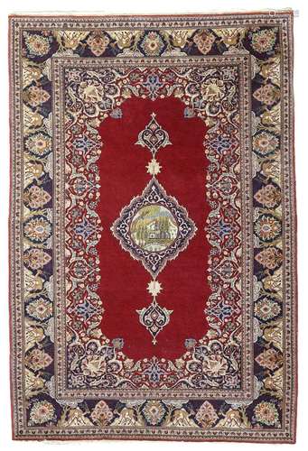 A KASHAN PICTORAL RUG