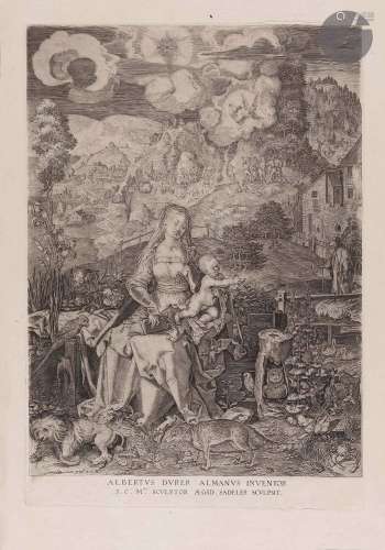 Albrecht Dürer (1471-1528) (d’après)La Vierge à l’Enfant dan...