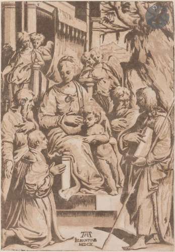 Alessandro Ghandini (XVIIe s.)La Vierge entourée de saints. ...