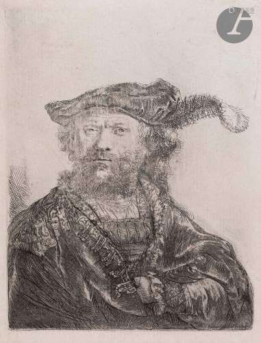 Rembrandt Harmensz. van Rijn (1606-1669)Rembrandt au bonnet ...