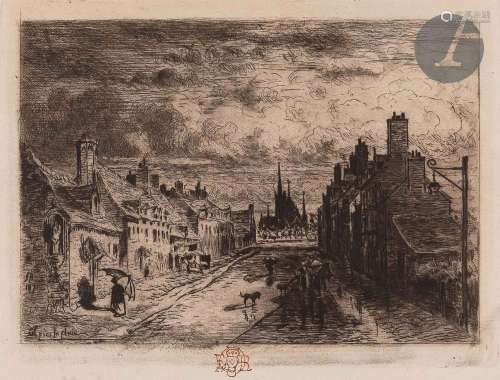 Félix Buhot (1847-1898)Ma petite ville (1re planche). 1872. ...