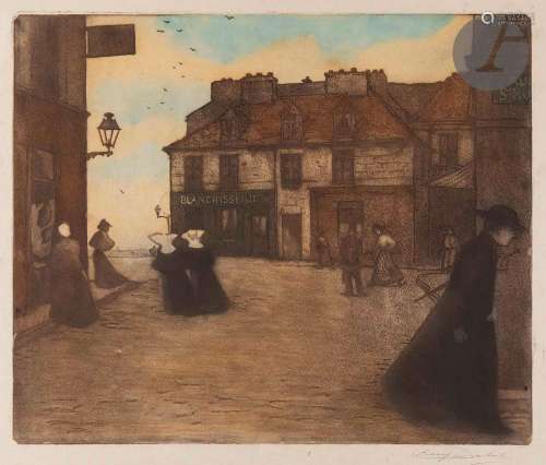 *Eugène Delâtre (1864-1938)La Rue du Mont-Cenis, place Saint...