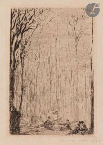 *James Ensor (1860-1949)Sous-bois à Groenendael. 1888. Point...