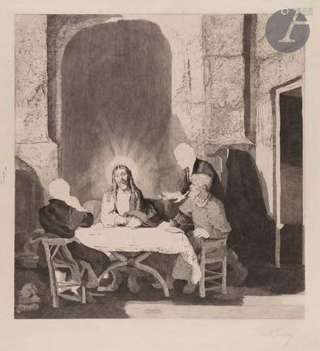 Claude Ferdinand Gaillard (1834-1887)Les Pèlerins d’Emmaüs. ...