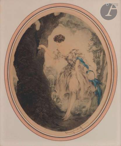 Louis Icart (1888-1950)La Cachette. 1927. Eau-forte, pointe ...