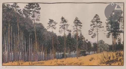 Amédée Joyau (1872-1913)Le Bois de pins (Fontainebleau). 190...