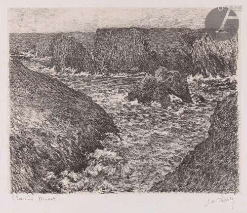 Claude Monet (1840-1926) (d’après)Côte rocheuse. (Pl. pour A...