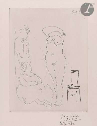 Pablo Picasso (1881-1973)Chez les filles : le client. 23 mar...