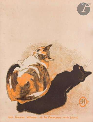 Théophile Alexandre Steinlen (1859-1923)Deux chats. Affiche ...