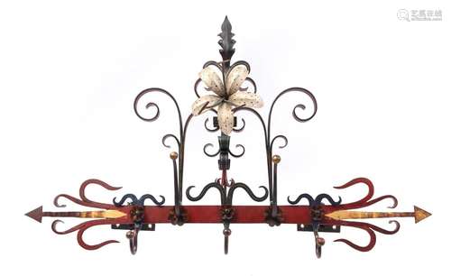 Wrought iron coat rack