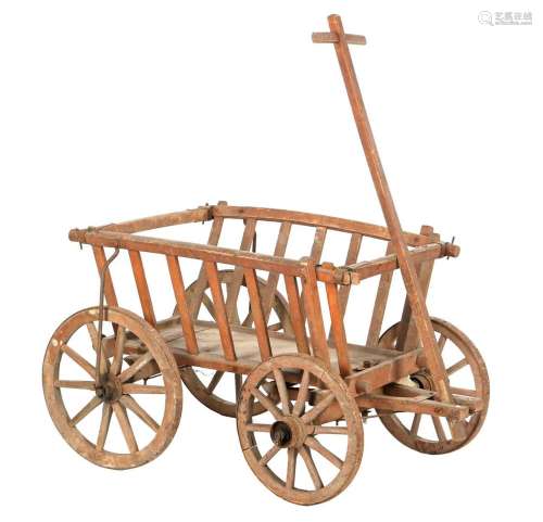 Spruce wooden handcart