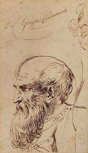 CAMARANO Giuseppe (1766-1850)<br />
Profil d'homme barbu de ...