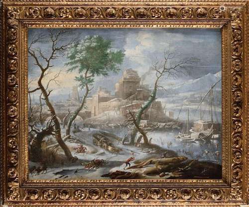 VAN BEMMEL Pieter (1685-1754)<br />
Paysage d'hiver avec un ...