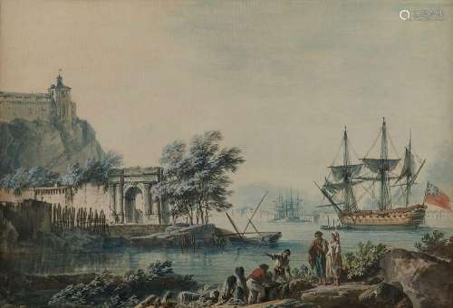 NOEL Alexandre Jean (1752-1834)<br />
Entrée d'un port à por...