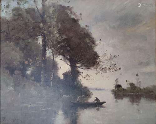 TROUILLEBERT Paul-Désiré (1829-1900)<br />
Paysage fluvial à...