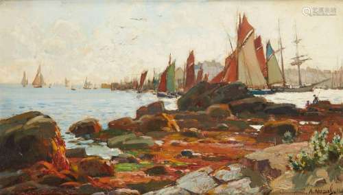 NOZAL Alexandre (1852-1929)<br />
"Le Port de Concarnea...