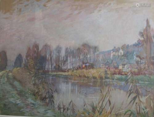 NOZAL Alexandre (1852-1929)<br />
"Vue de Louviers"...