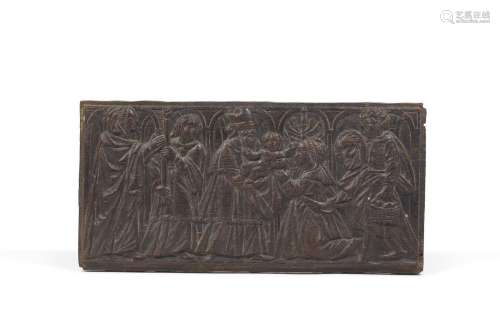 Panneau en chêne sculpté en bas-relief, représentant la Prés...