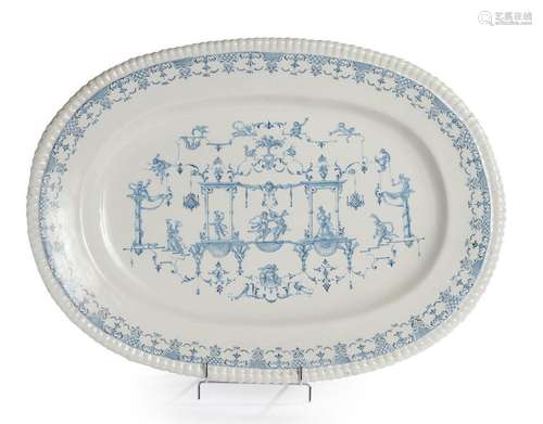 Montpellier, Manufacture royale<br />
Grand plat ovale bord ...