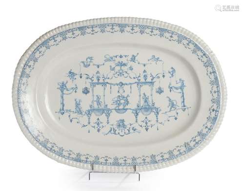 Montpellier, Manufacture royale<br />
Grand plat ovale bord ...