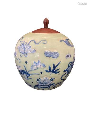 CHINE, période Guang Xu (XIXème) - Pot à Gingembre de forme ...