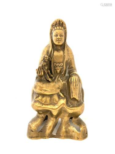 CHINE DU SUD, vers 1880 - Statuette en bronze représentant G...