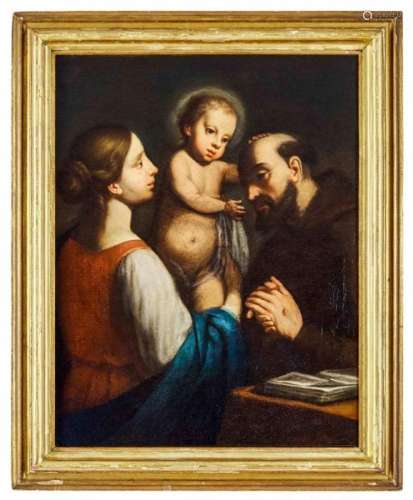 Maria mit Kind und dem heiligen Franziskus, Römische Schule,...