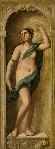 Weibliche allegorische Figur, Venezianische Schule des 18. J...