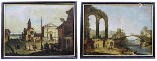 Albotto, Francesco - Kreis des: Zwei Architekturcapricci mit...