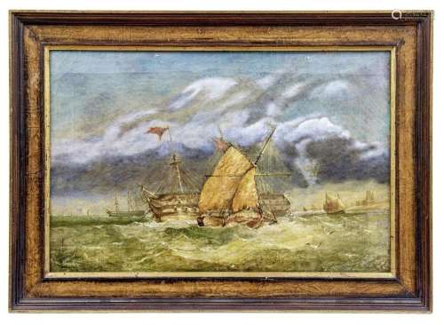 Williams, James Francis: Segelschiffe in stürmischer See in ...