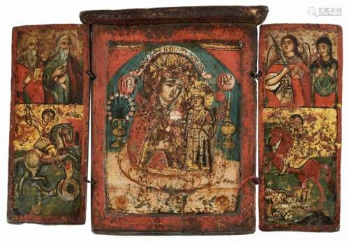 Triptychon mit Gottesmutter Panagia, Griechenland, 17./18. J...