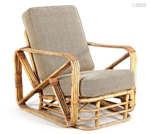 Art Deco rotan lounge chair