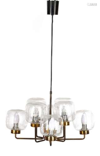 Brass 8-light hanging lamp