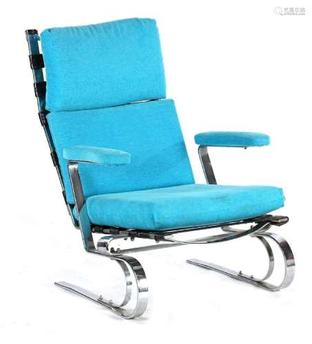 Chromed metal armchair