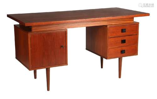 Teak veneer desk